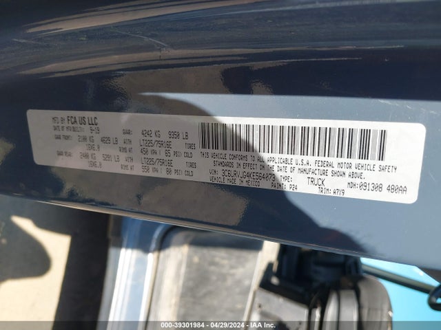 3C6URVJG4KE564073 RAM Promaster 3500 Cargo Van High Roof 159 Wb Ext