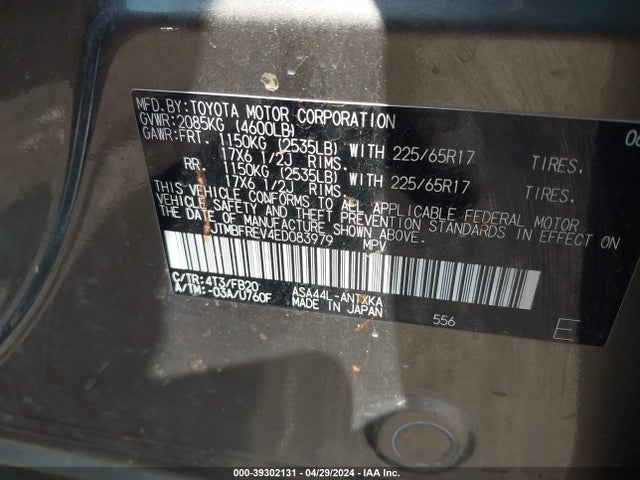 Toyota RAV4 LE 2014 JTMBFREV4ED083979 Image 9