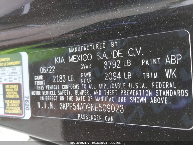 KIA Forte Gt-line 2022 3KPF54AD9NE509023 Image 9