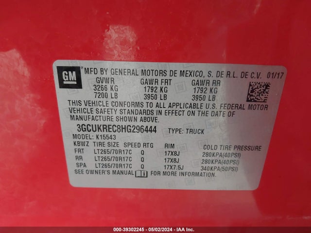 Chevrolet Silverado 1500 1lt 2017 3GCUKREC8HG296444 Image 9
