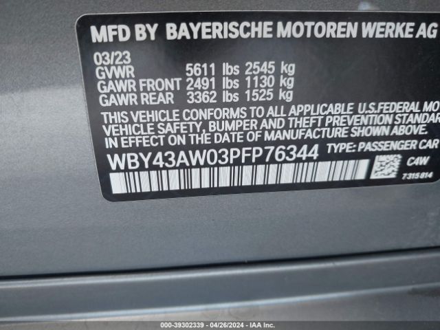 WBY43AW03PFP76344 BMW I4 Edrive35
