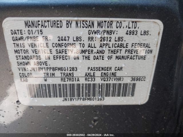 JN1BY1PP8FM601283 Infiniti Q70l 3.7