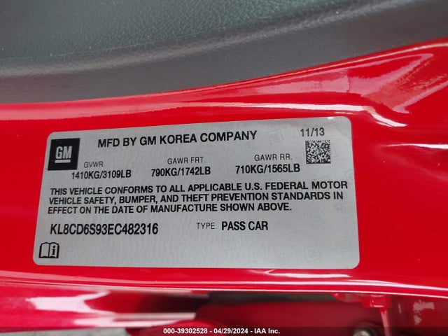 Chevrolet Spark 1lt Auto 2014 KL8CD6S93EC482316 Image 9