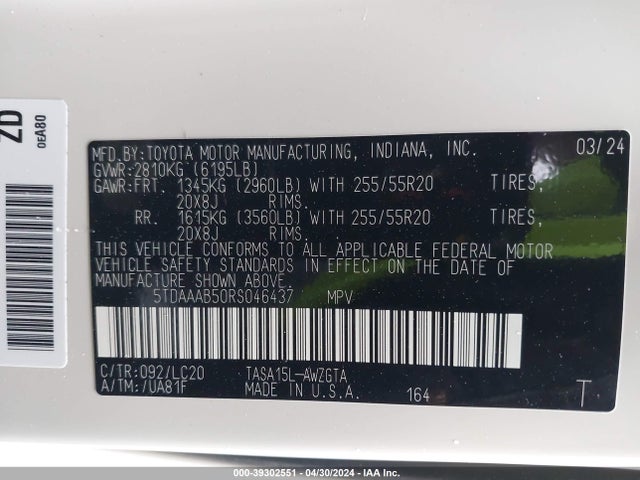 Toyota Grand Highlander Limited 2024 5TDAAAB50RS046437 Image 9