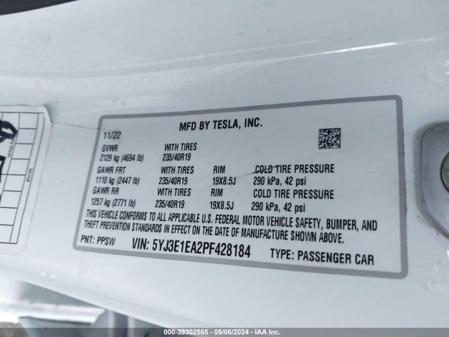 2023 TESLA MODEL 3 5YJ3E1EA2PF428184 Photo 8