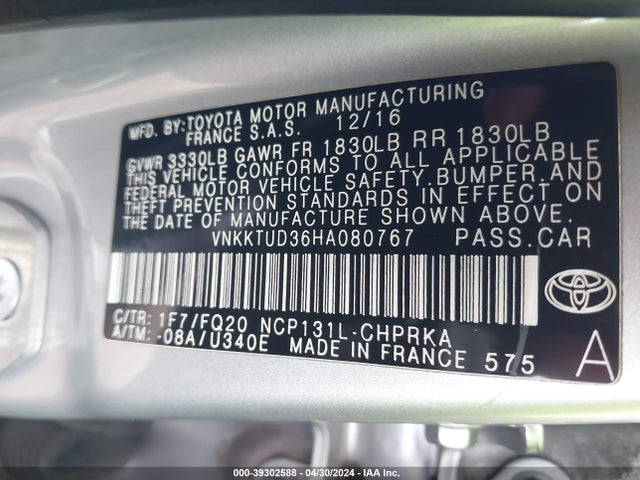 Toyota YARIS L 2017 VNKKTUD36HA080767 Image 9