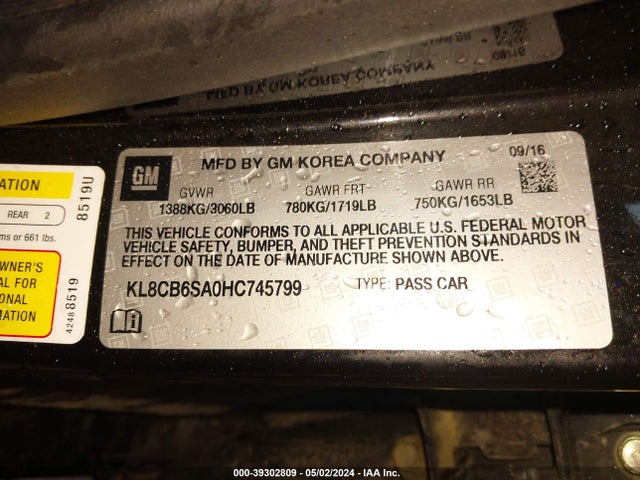 Chevrolet Spark Ls Cvt 2017 KL8CB6SA0HC745799 Image 9