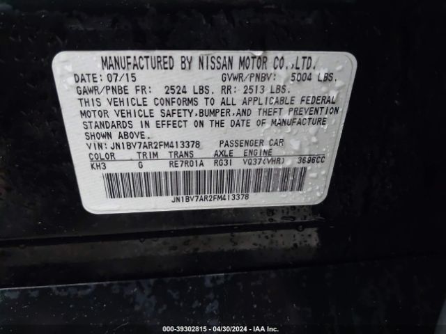 JN1BV7AR2FM413378 Infiniti Q50 Premium