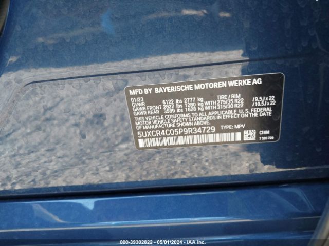5UXCR4C05P9R34729 BMW X5 Sdrive40i