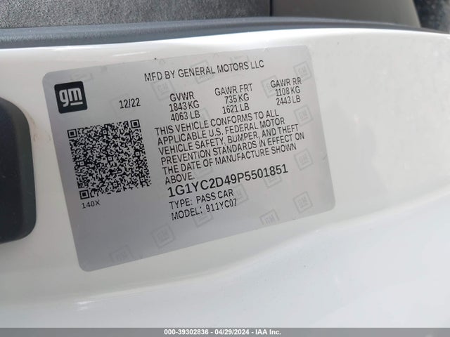Chevrolet Corvette Stingray Rwd  3lt 2023 1G1YC2D49P5501851 Image 9