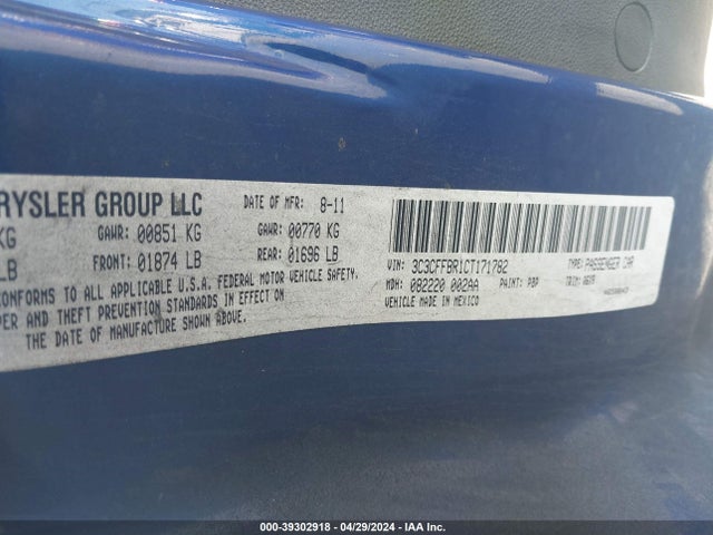 2012 FIAT 500 3C3CFFBR1CT171782 Photo 8