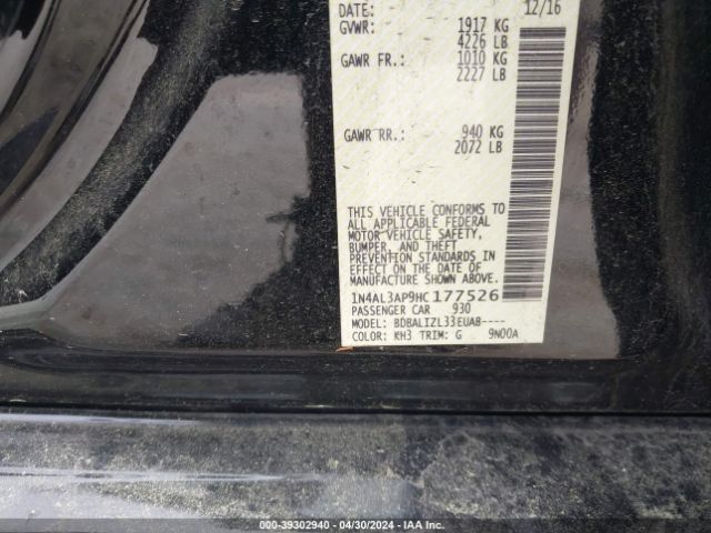 1N4AL3AP9HC177526 Nissan Altima 2.5 Sv