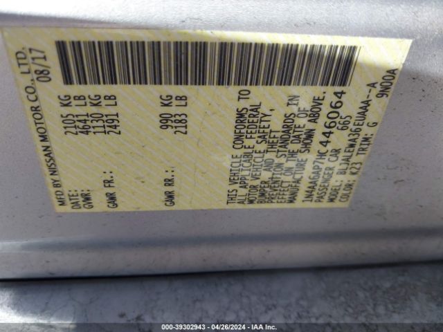 1N4AA6AP7HC446064 Nissan Maxima 3.5 Sl
