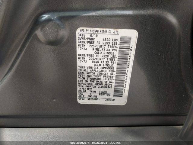JN8AT2MT2LW004441 Nissan Rogue S Fwd