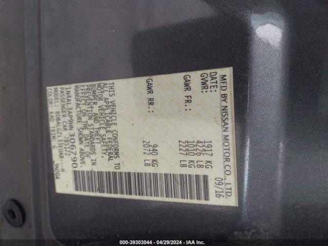 1N4AL3AP9HN306790 Nissan Altima 2.5 S