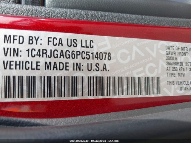 1C4RJGAG6PC514078 Jeep Grand Cherokee Altitude 4x2