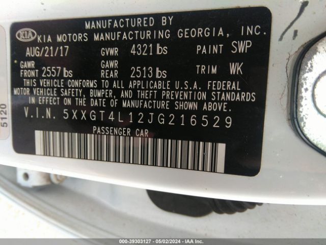 5XXGT4L12JG216529 KIA Optima