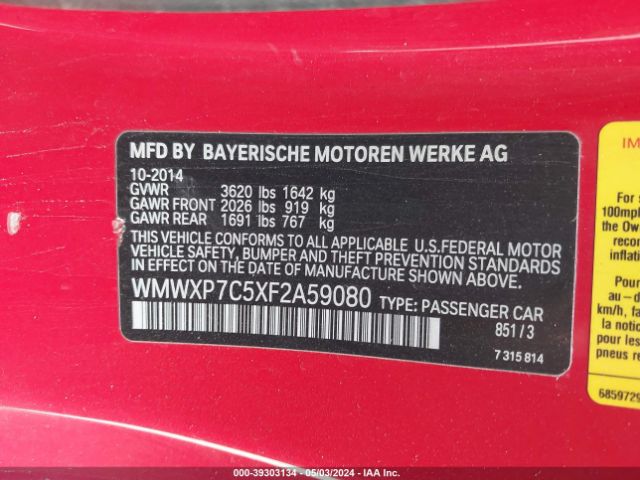 WMWXP7C5XF2A59080 Mini Hardtop Cooper S