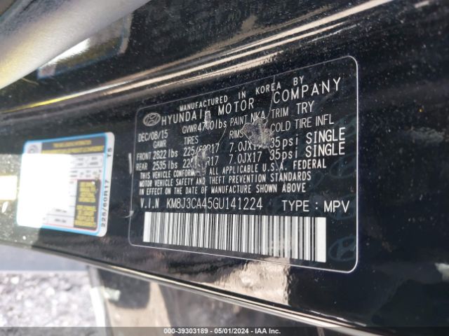 KM8J3CA45GU141224 Hyundai TUCSON SE