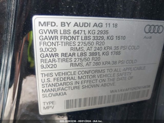 WA1AVAF12KD014936 Audi Q8 55 Premium