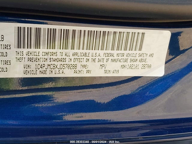 1C4PJMCBXJD570288 Jeep Cherokee Latitude 4x4