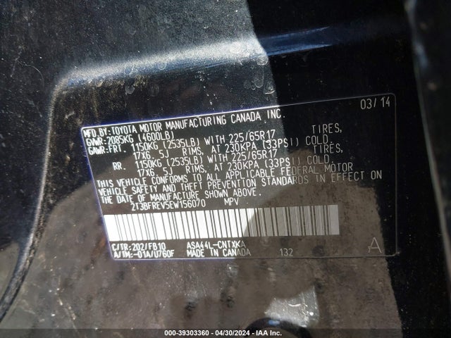 Toyota RAV4 LE 2014 2T3BFREV5EW156070 Image 9