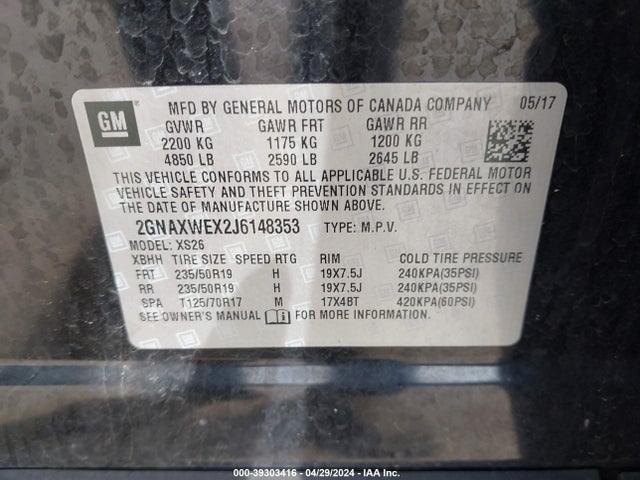Chevrolet Equinox Premier 2018 2GNAXWEX2J6148353 Image 9
