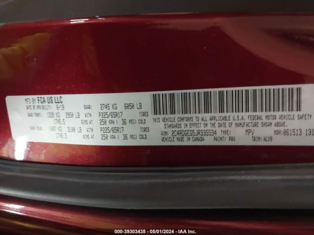 2C4RDGEG5JR335594 Dodge Grand Caravan Gt