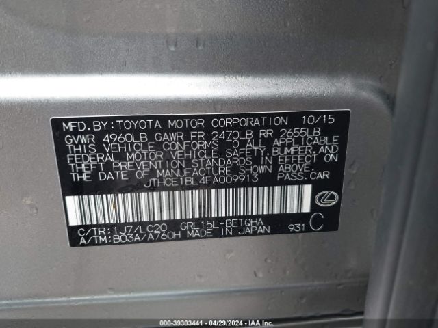JTHCE1BL4FA009913 Lexus GS 350