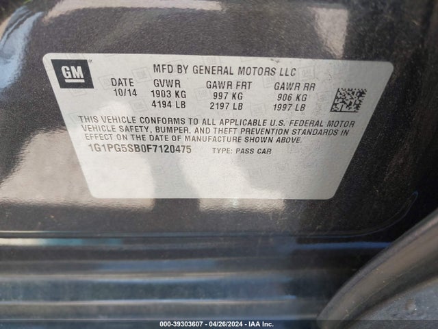 Chevrolet CRUZE LTZ 2015 1G1PG5SB0F7120475 Image 9