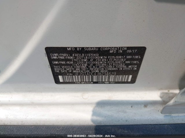 Subaru Crosstrek 2.0i Premium 2018 JF2GTADC4JH234629 Image 9