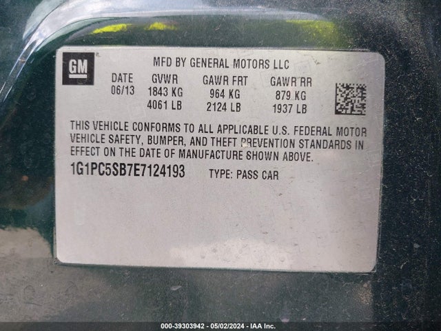Chevrolet Cruze 1lt Auto 2014 1G1PC5SB7E7124193 Image 9