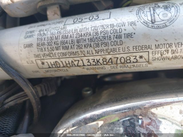 2003 HARLEY-DAVIDSON VRSCA 1HD1HAZ133K847083 Photo 9