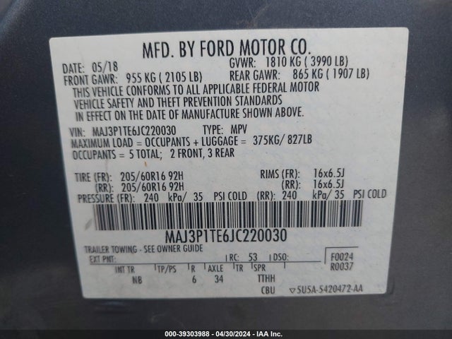 Ford Ecosport Se 2018 MAJ3P1TE6JC220030 Image 9