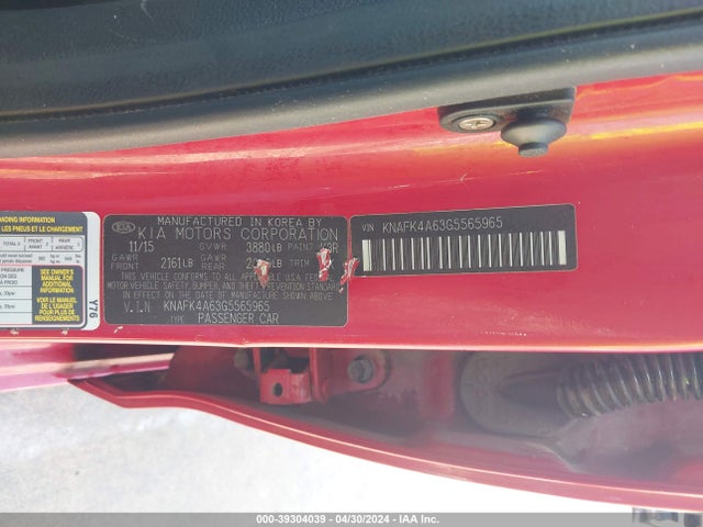 KIA FORTE LX 2016 KNAFK4A63G5565965 Image 9