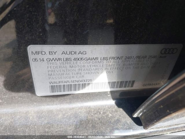 WAUFFAFL5EN043725 Audi A4 2.0t Premium