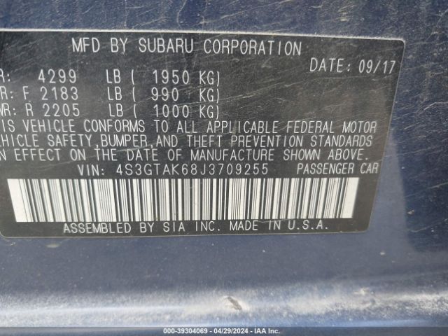 4S3GTAK68J3709255 Subaru Impreza 2.0i Sport