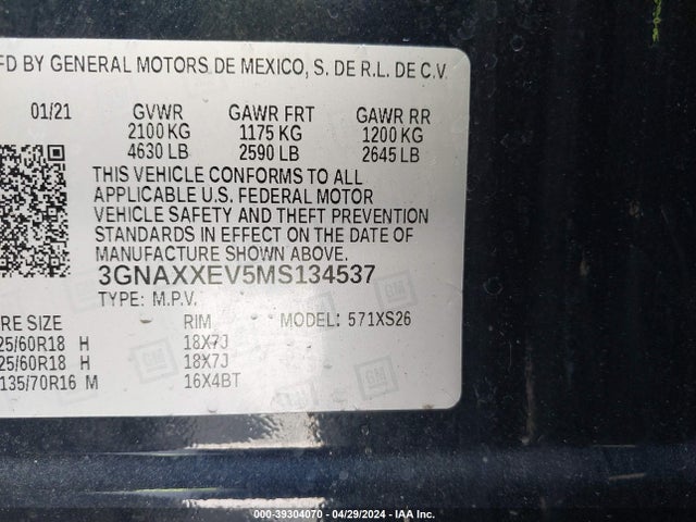 Chevrolet Equinox Awd Premier 2021 3GNAXXEV5MS134537 Image 9