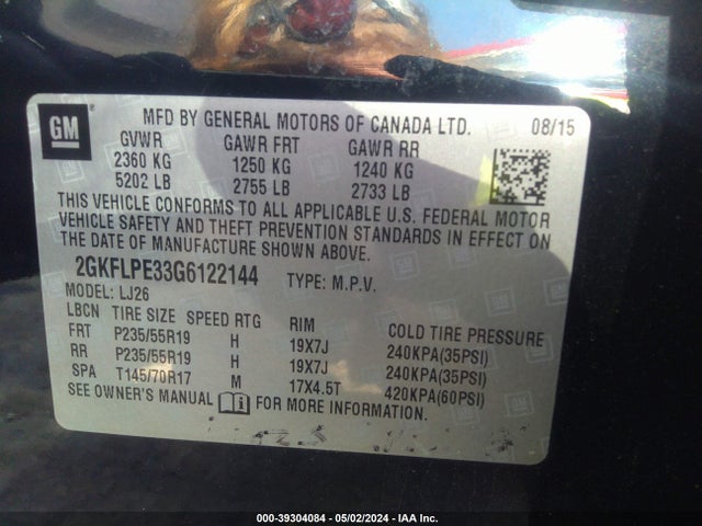 GMC Terrain Slt 2016 2GKFLPE33G6122144 Image 9