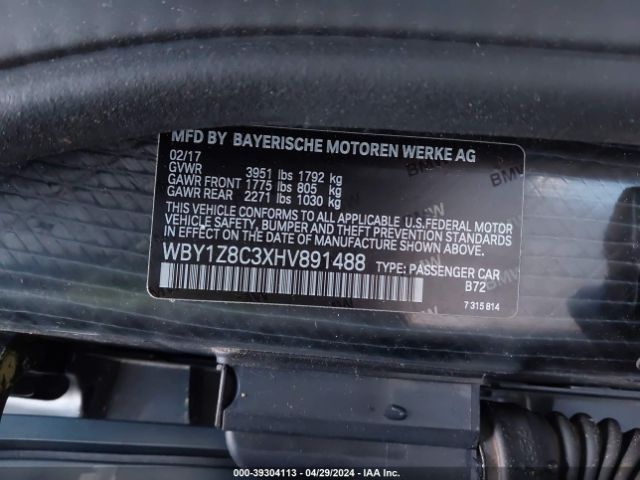 WBY1Z8C3XHV891488 BMW I3 94 Ah W/range Extender