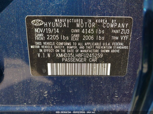 Hyundai ELANTRA GT 2015 KMHD35LH8FU245259 Image 9