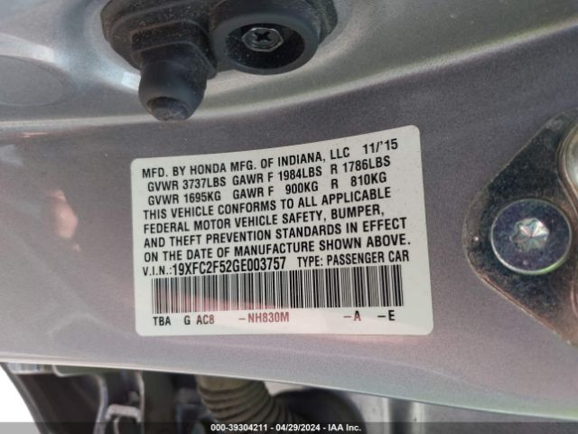 19XFC2F52GE003757 Honda Civic Lx