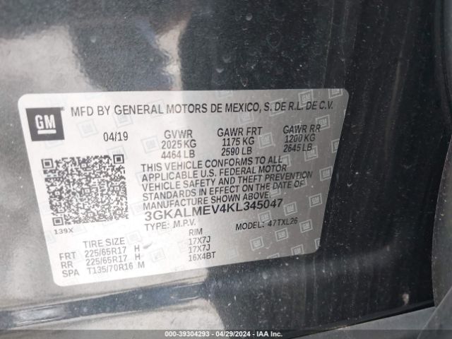 3GKALMEV4KL345047 GMC Terrain Sle