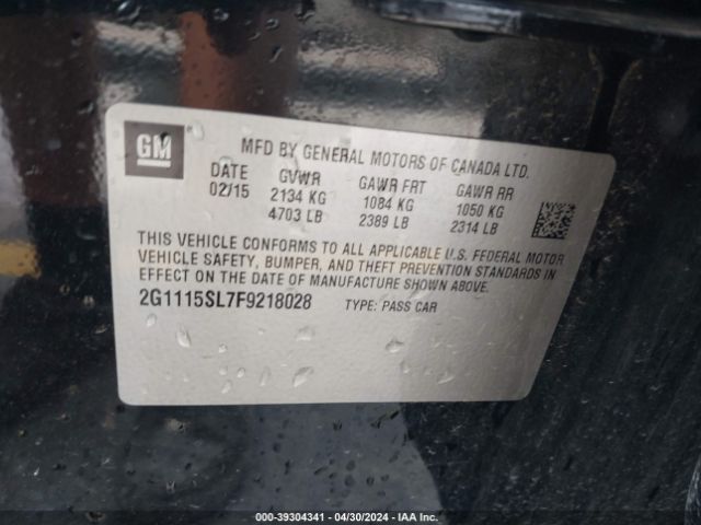 2G1115SL7F9218028 Chevrolet IMPALA 1LT