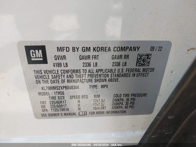 Chevrolet Trailblazer Fwd Ls 2023 KL79MMS2XPB048344 Image 9