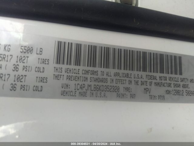 1C4PJMLB6KD352320 Jeep Cherokee Latitude Plus 4x4