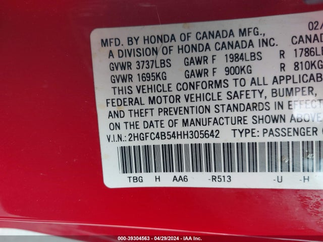 Honda Civic Lx 2017 2HGFC4B54HH305642 Image 9