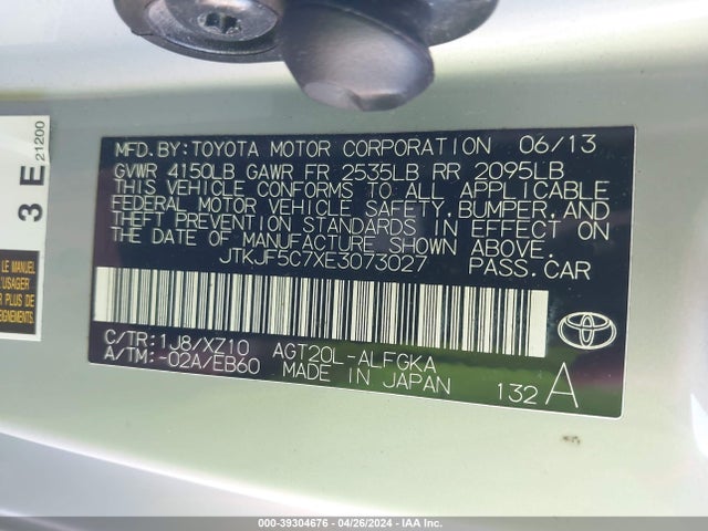 Scion Tc 10 Series 2014 JTKJF5C7XE3073027 Image 9