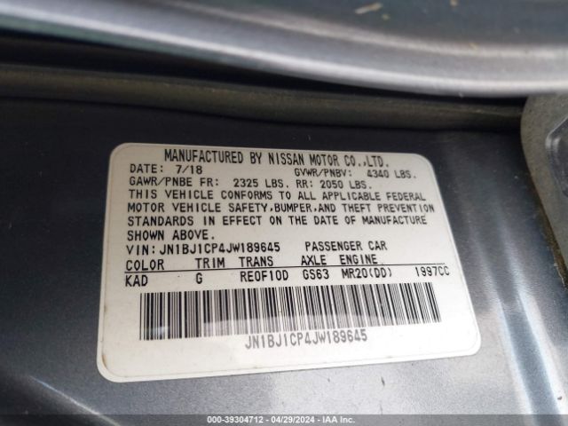 JN1BJ1CP4JW189645 Nissan Rogue Sport Sv