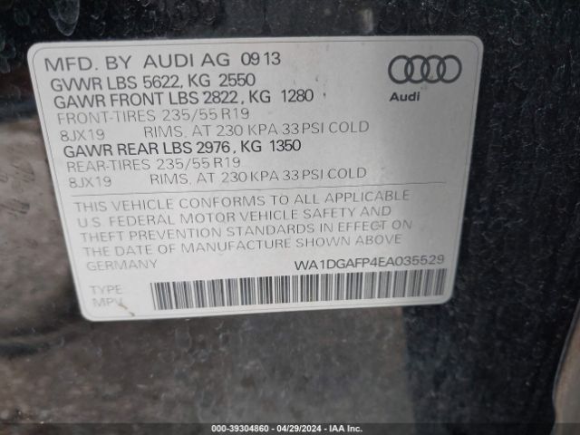 WA1DGAFP4EA035529 Audi Q5 3.0t Premium Plus